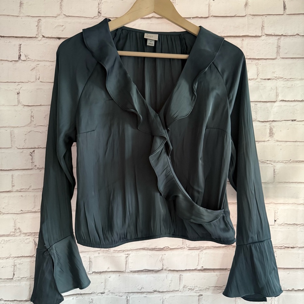 Elegant‎ Dark Teal Ruffle Blouse